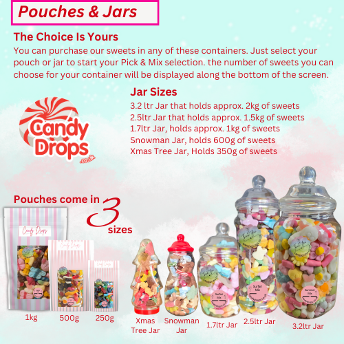 pick n mix sweets pouches & jar