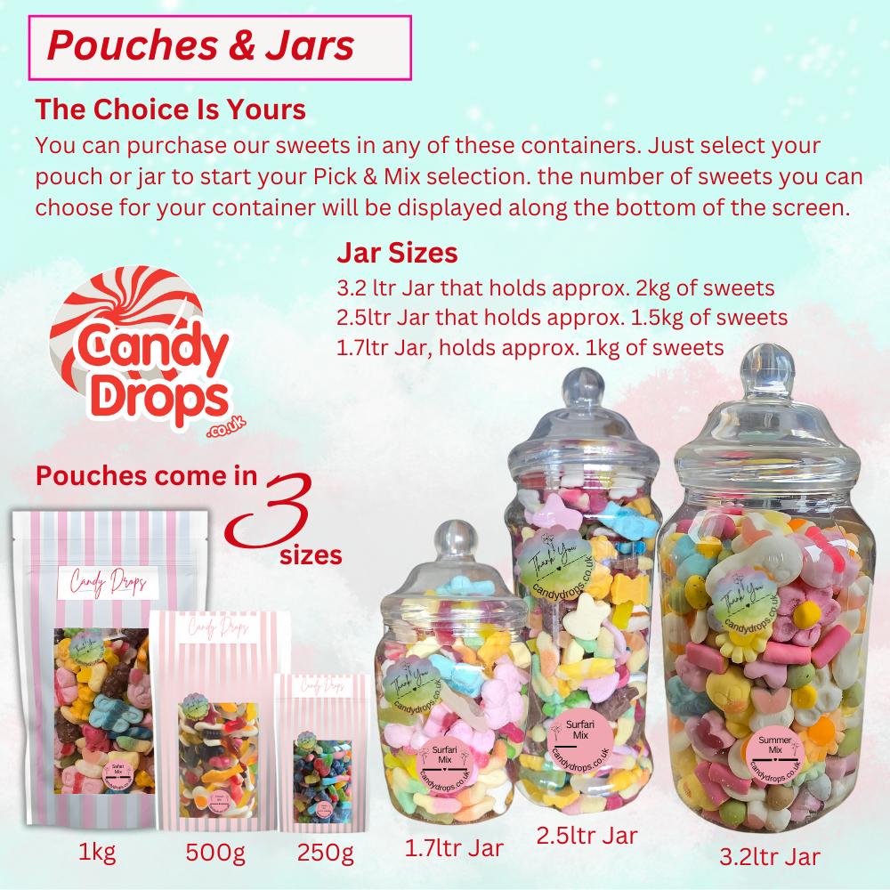 pick n mix sweets pouches & jar